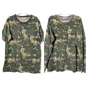 VTG Lot of 2 Bushlan 80s Camo Hunting Outdoor Long & Short Sleeve Shirts Large
